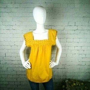 For the Republic Boho Pom Pom Sleeve Top Gold Size Medium